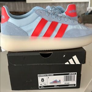 Adidas women’s Sneakers - Light Blue and Red (redish-orange)